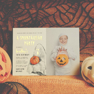 Foil Spooktacular Halloween Ghost Photo Birthday