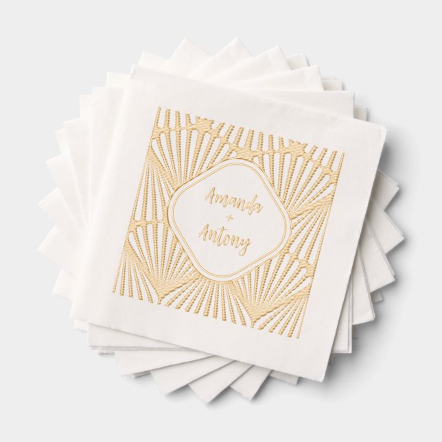Foil Stamped Napkins in art deco style. (Insitu (Stacked))