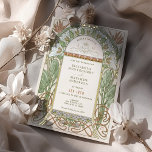 Foil Strelitzia Wedding Invitations Nouveau Mucha<br><div class="desc">Introducing the Strelitzia wedding invitation, inspired by the artwork of Alphonse Mucha. This elegant birds of paradise design features stunning strelitzia flowers, symbolizing the beauty of love and commitment. The invitation is printed on high-quality card stock and features a sophisticated font for the event details. The back of the invitation...</div>