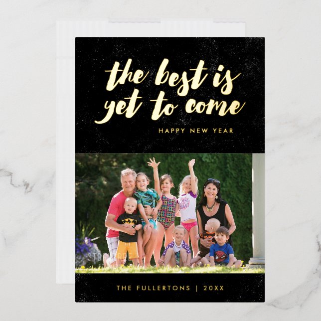 Foil The Best Is Yet to Come Card New Year - Black (Envelope)