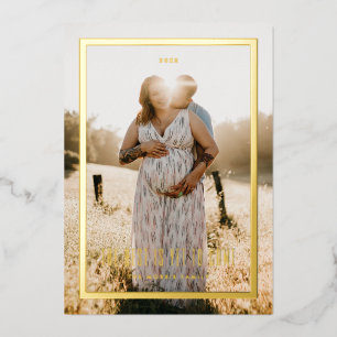 Foil The Best Is Yet To Come Simple Border Frame Holiday Card