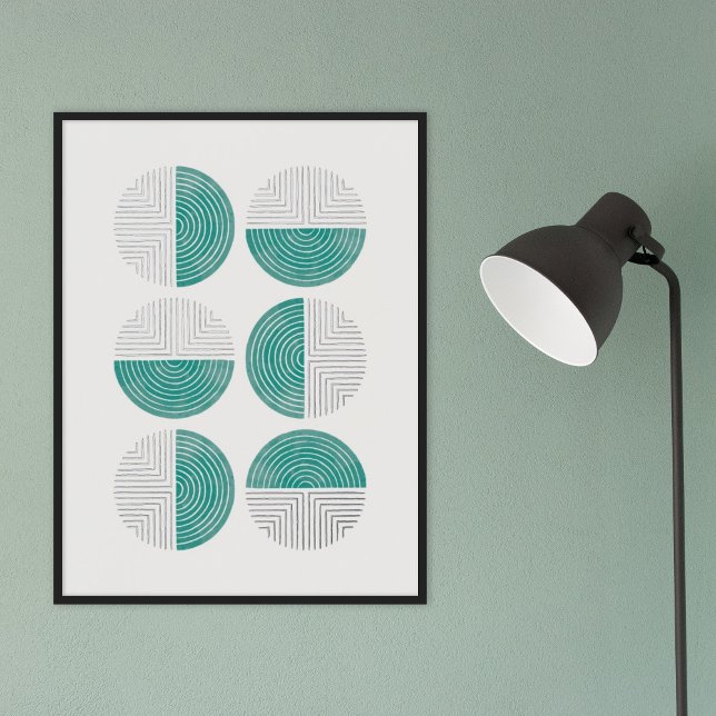 Foil Turquoise Circle Geometric Art Print Poster (Creator Uploaded)