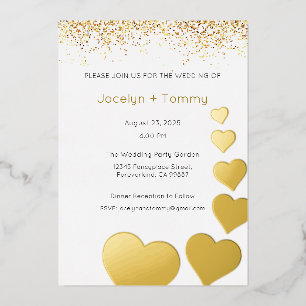 Foil Wedding Invitation, Gold Wedding Invite