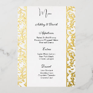 Foil Wedding Menu Card