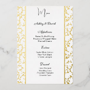 Foil Wedding Menu Card