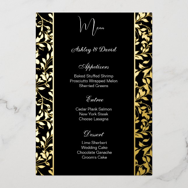 Foil Wedding Menu Card (Front)