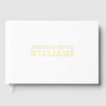 Foil White Modern Guest Book Simple Photo Elegant<br><div class="desc">A timeless keepsake wrapped in shimmer. This elegant white guest book features delicate foil accents that add a touch of luxury to your wedding day. Designed to complement romantic, minimalist, or modern themes, it offers space for heartfelt messages, warm wishes, and lasting memories from your guests. Whether displayed at your...</div>
