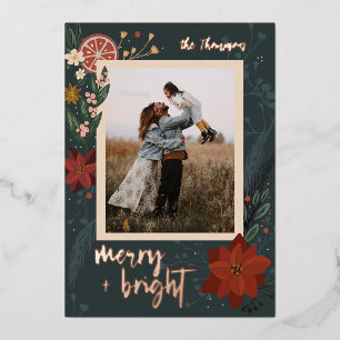 Foil Winter Spice Flat Holiday Photo Card