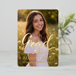 Foiled Graduation Announcement with 5 Photos