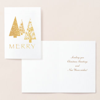 Foiled Merry Trees Christmas Card
