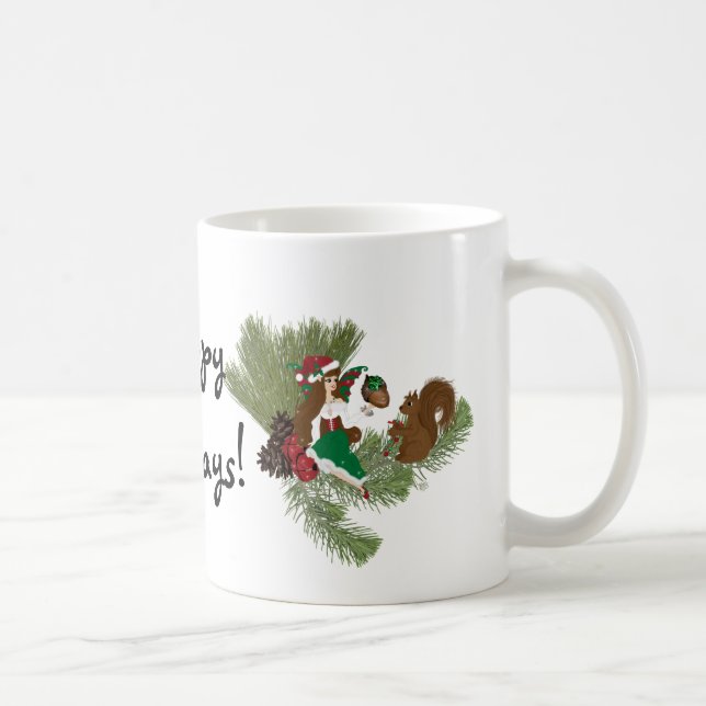 Foire de Noël et Cadeau d'écureuil donnant Mug (Droite)