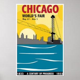 Foire mondiale de Chicago 1933 Poster vintage