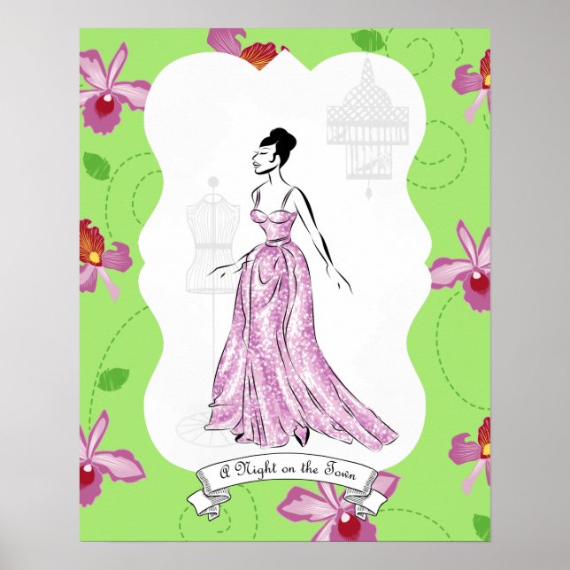 Fois à Paris Fashion Illustration Poster (Front)