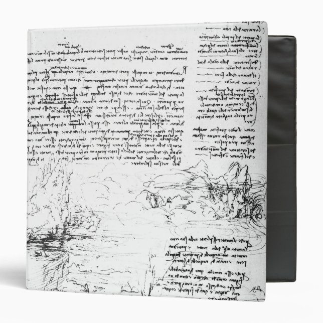 Fol.145v-a, page from Da Vinci's notebook Binder (Front/Inside)
