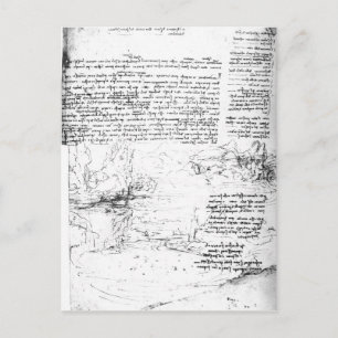 Fol.145v-a, page from Da Vinci's notebook Postcard