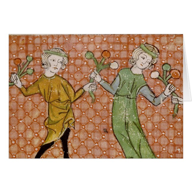 Fol.215v The Temptation: A Dancing Couple (Front Horizontal)
