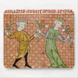 Fol.215v The Temptation: A Dancing Couple Mouse Pad