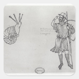 Fol.2 Snail and Hungarian soldier Square Sticker