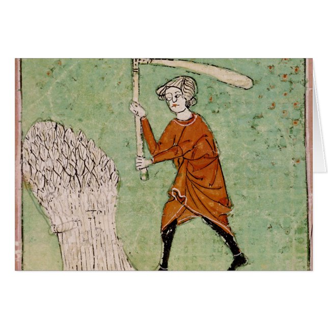 Fol.59r August: Threshing Wheat (Front Horizontal)