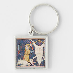 Fol.59v December: Killing Pigs Keychain