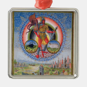Fol.7v The Planet Mars, from 'De Sphaera', 1470 Metal Ornament