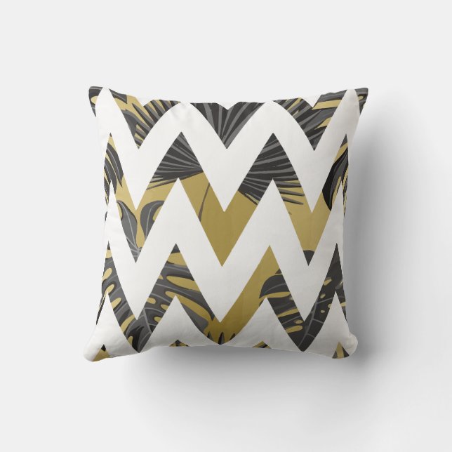 Folahem Geometrica Olive Green Throw Pillow (Back)