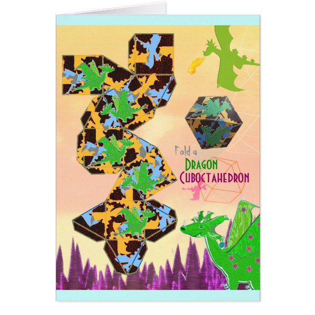 Fold a Cuboctahedron Dragon Pattern Craft (Front)