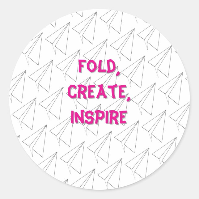 Fold, Create, Inspire Classic Round Sticker (Front)