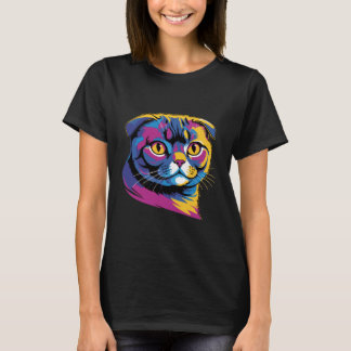 Fold & Fabulous — Colourful Scottish Fold Cat Desi T-Shirt