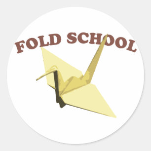 Fold School (Origami) Classic Round Sticker