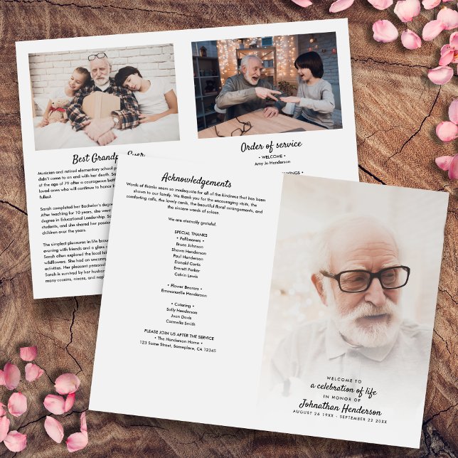 Foldable 3-Photo Celebration of Life Program (Creator Uploaded)