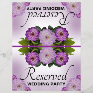 Foldable Wedding Reserved Dahlia Purple Floral