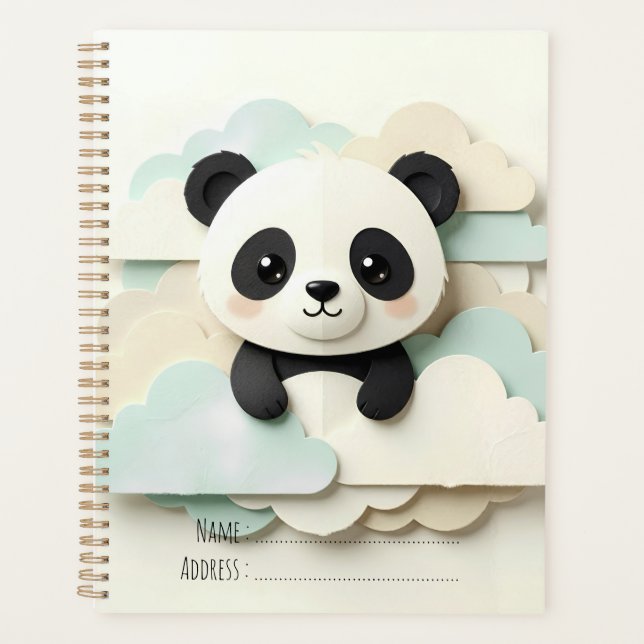 Folded Baby Panda | Cute Origami  Planner (Front)