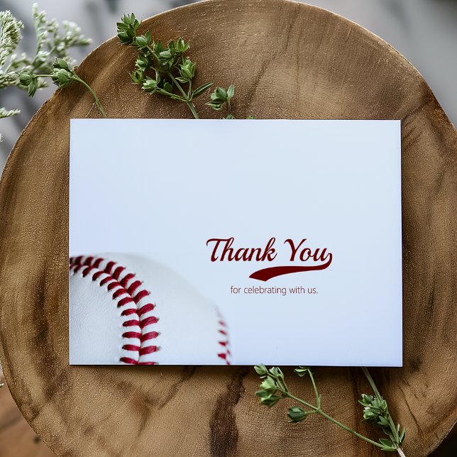 Folded Baseball Theme Wedding Thank You Card (Creator Uploaded)