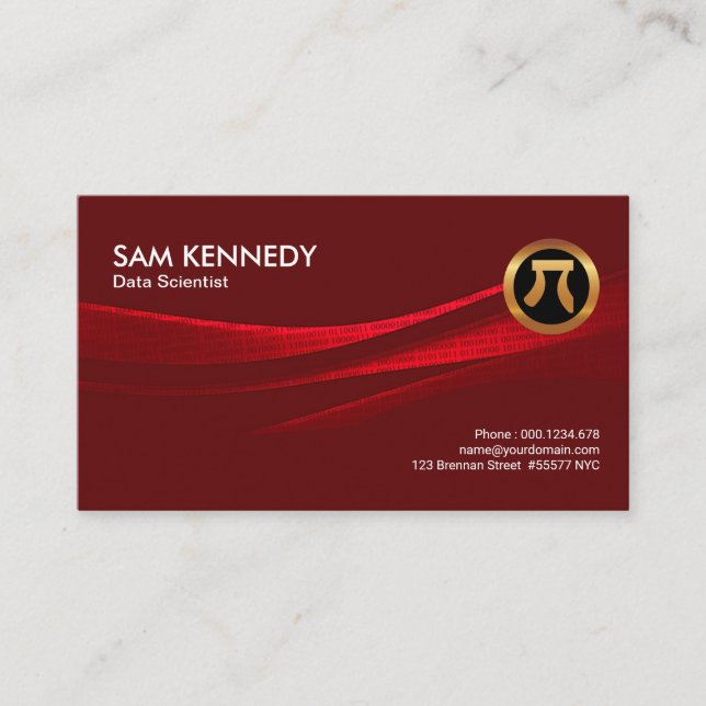 Folded Binary Data Research Report Data Scientist Business Card (Front)