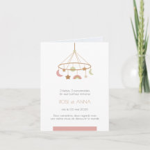 Folded Birth Announcement twins