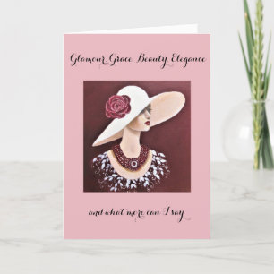 Folded Birthday Card/BEAUTIFUL AND ELEGANT LADY Thank You Card