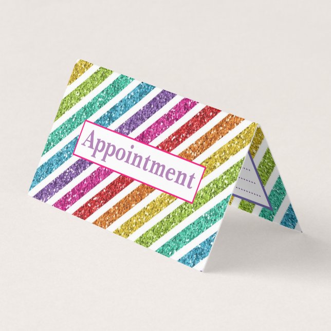 Folded Business + Appointment Card - Glitter (Front)