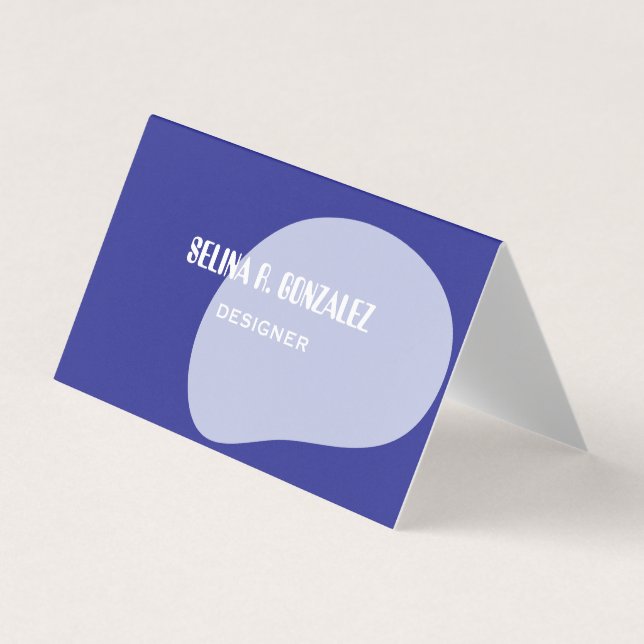 Folded Business Card with Blue Cool-Neutral Design (Front)