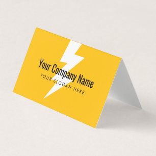 Folded Business Card with lightning bolt logo