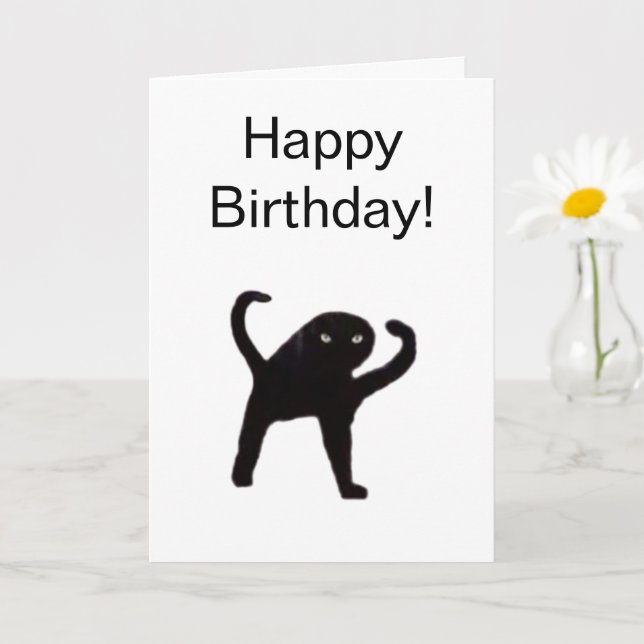 Folded Card Cursed Cat Meme (Small Plant)