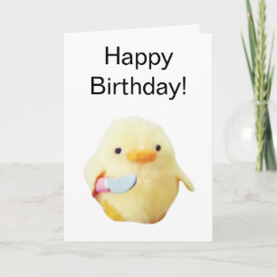 Folded Card Knife Duck Plush Meme