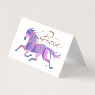 Folded Card Purple Peace Horse by Sherry Jarvis