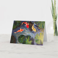 Folded Card with Koi Fish