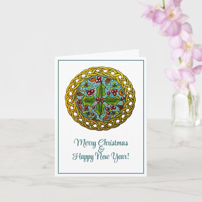 Folded Christmas Card printed from original art (Orchid)