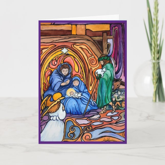 Folded Christmas Nativity Greeting Card (Front)