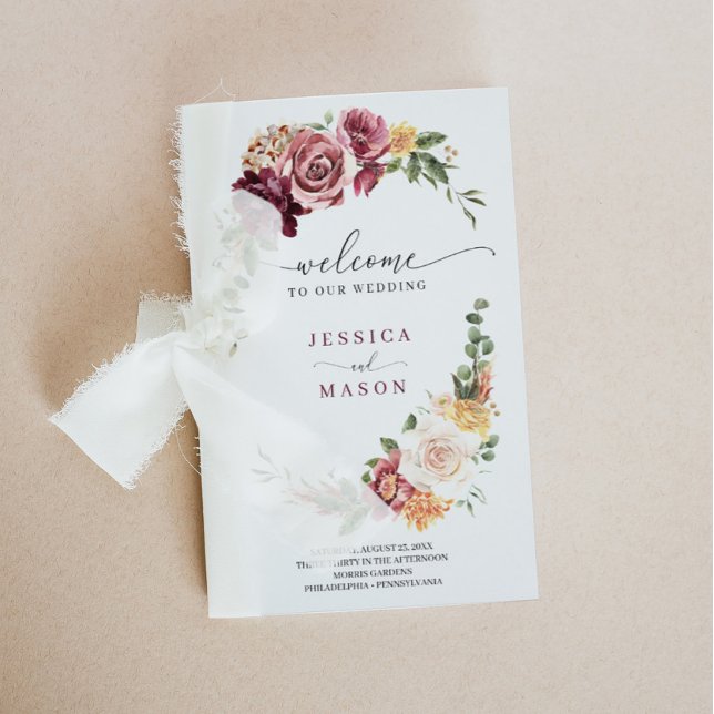 Folded Country Boho Wedding Program Booklet (Creator Uploaded)