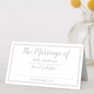 Folded Double-Sided Wedding Day Place Card