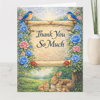 Folded Floral Thank You Card with Scripture
