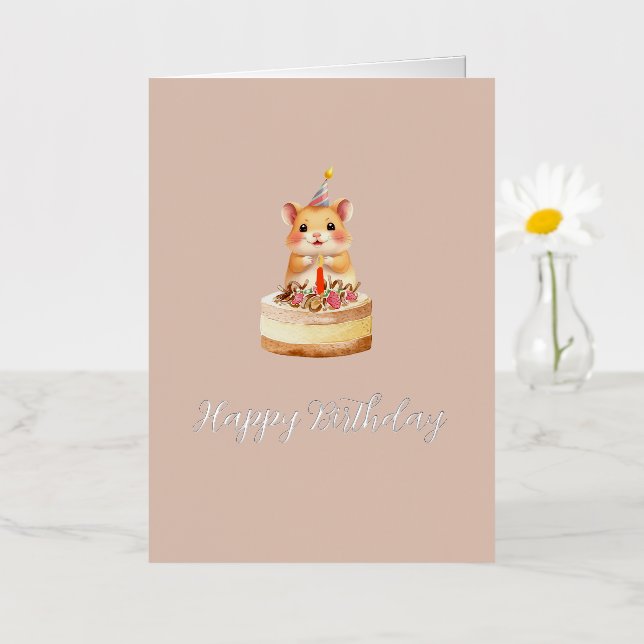 Folded Foil Greeting Card (Small Flower)